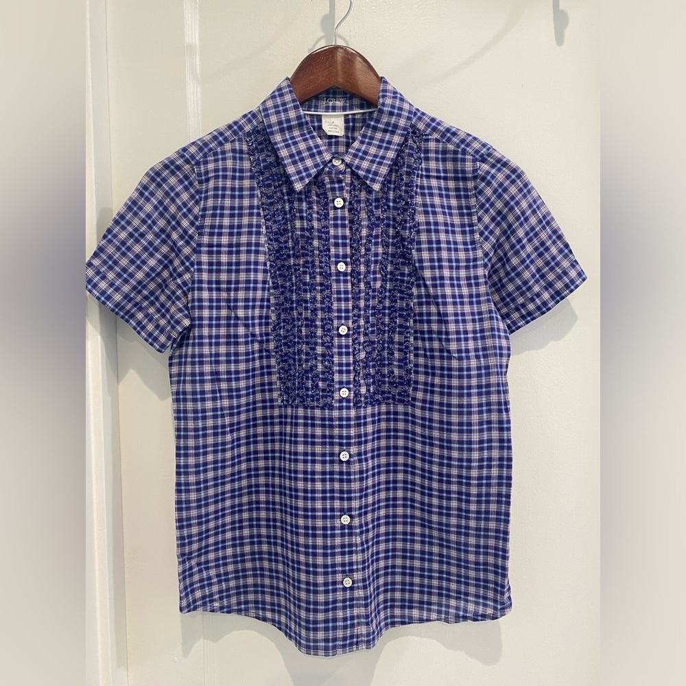 JCrew blue plaid shirt